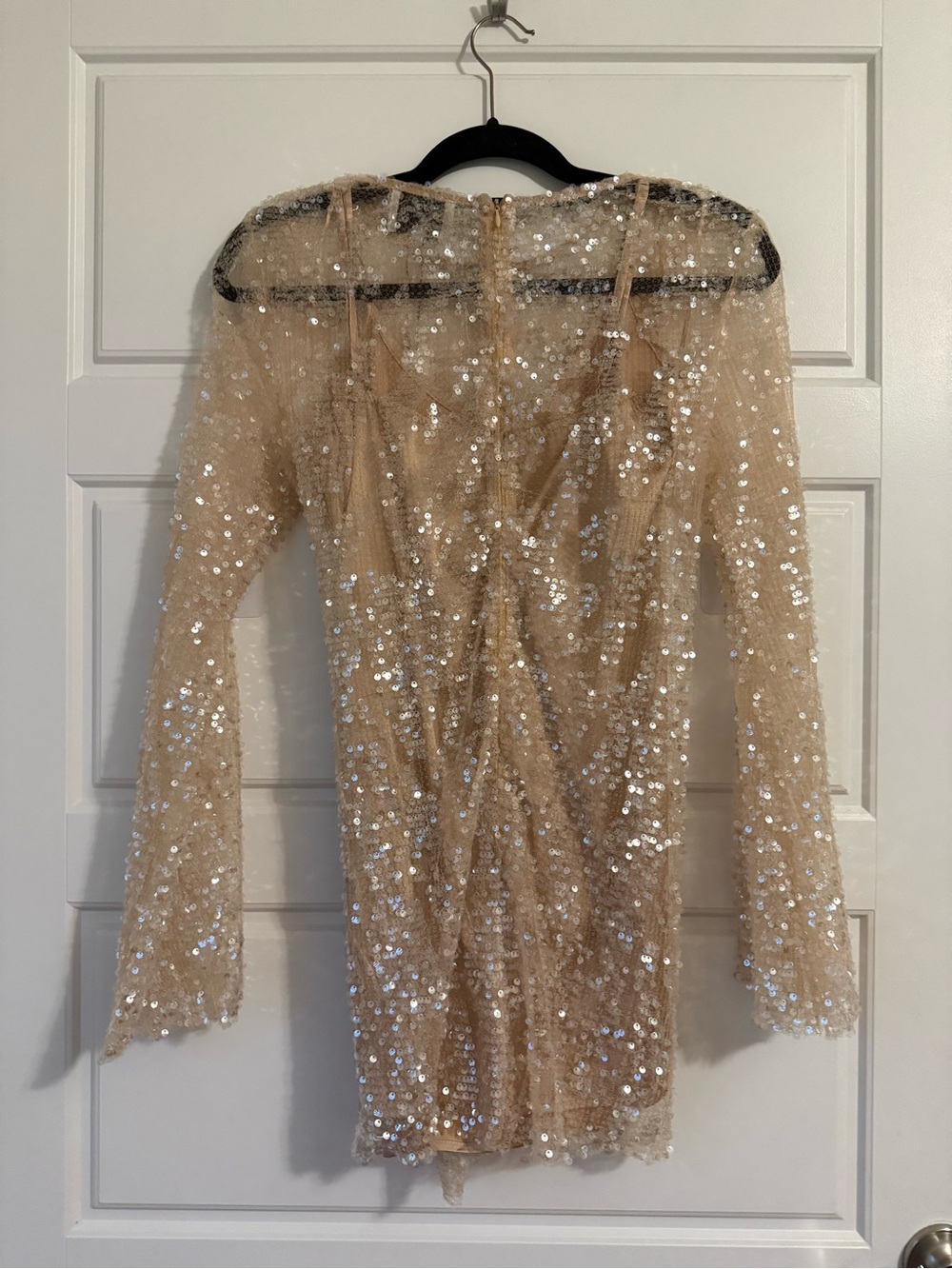 NWT Mable Champagne Sequin Mini Dress - Picture 4 of 7